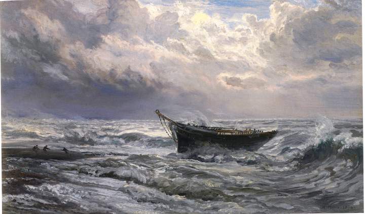 720x422 Stormy Seas By Henry Moore Ra Rws, 1831 1895 - Stormy Sea Oil Painting