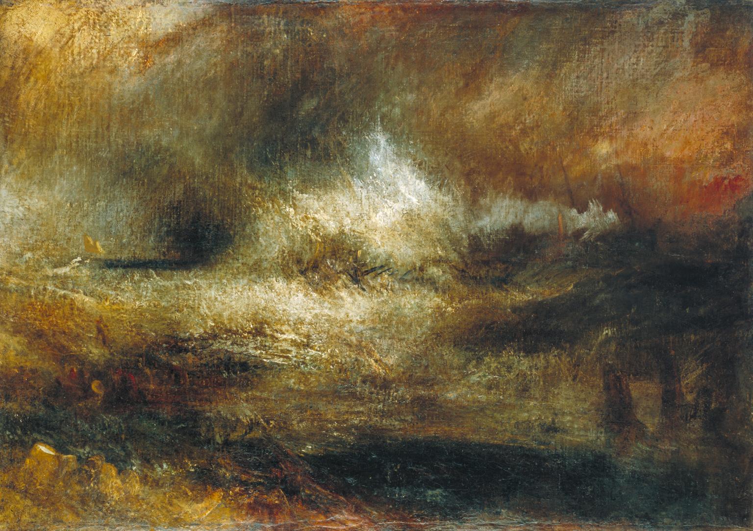 1536x1084 Stormy Sea With Blazing Wreck', Joseph Mallord William Turner, C - Stormy Sea Painting