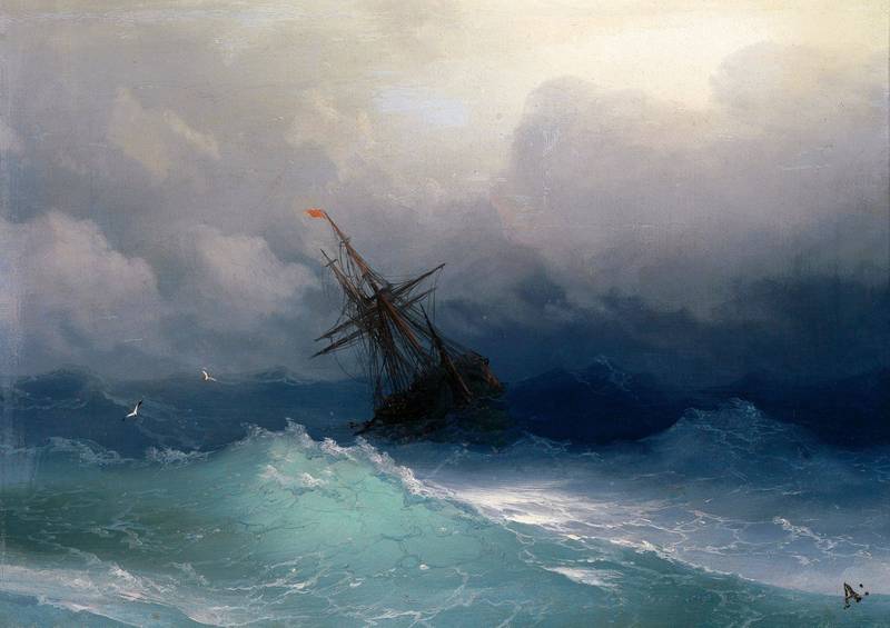 800x565 Artwork By Ivan Aivazovsky - Stormy Sea Painting