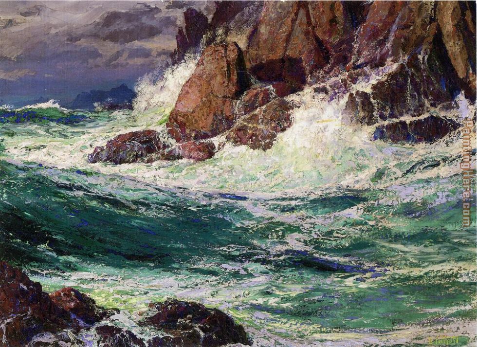 980x713 Edward Henry Potthast Stormy Seas Painting Anysize 50% Off - Stormy Sea Painting