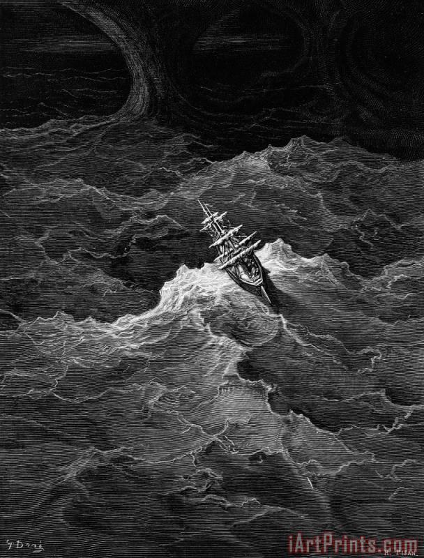608x800 Gustave Dore Ship In Stormy Sea Painting - Stormy Sea Painting