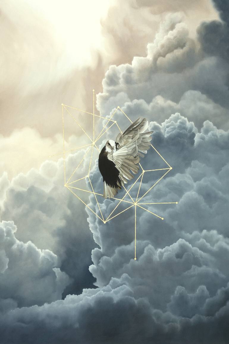 770x1157 Saatchi Art Stormy Sky And Dove Painting By Joanna Charlotte - Stormy Sky Painting