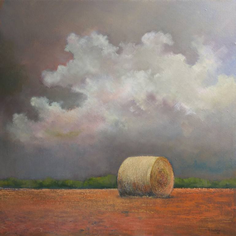 770x772 Saatchi Art Stormy Sky In Lands Of Castilla Spain Painting By - Stormy Sky Painting