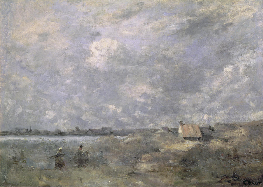 900x640 Stormy Weather, Pas De Calais Painting By Jean Baptiste Camille Corot - Stormy Weather Painting