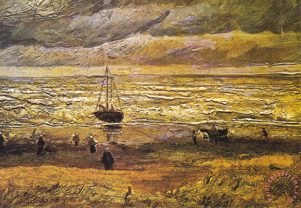 960x664 Vincent Van Gogh Scheveningen Beach In Stormy Weather Painting - Stormy Weather Painting
