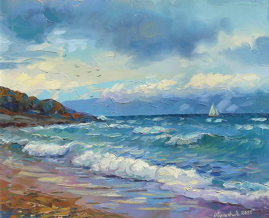 900x729 Lake Sevan - Stormy Weather Painting