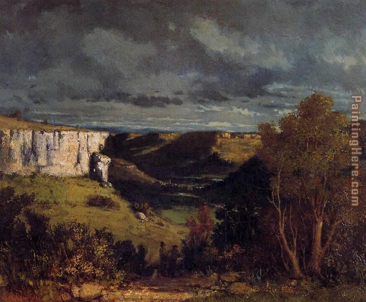 720x593 Gustave Courbet The Valley Of The Loue In Stormy Weather Painting - Stormy Weather Painting