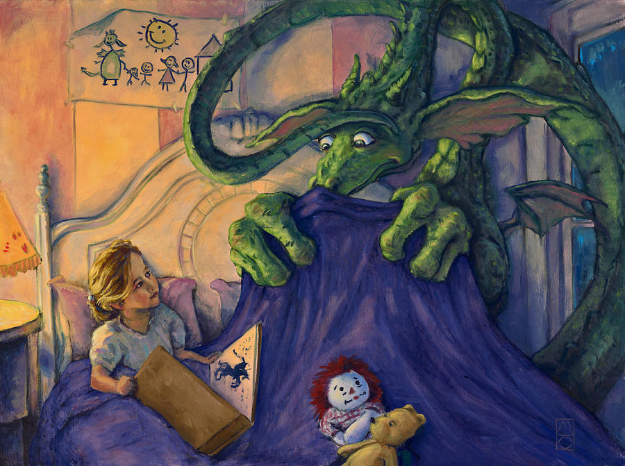 900x671 Story Time Painting By Michael Orwick - Story Painting