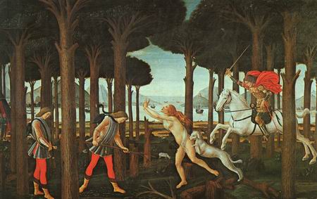 450x283 The Story Of Nastagio Degli Onesti 1 Painting, Abotticelli Sandro - Story Painting