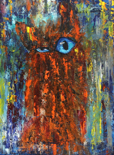472x640 Dariusz Bernat Artwork Stoned Cat Story Original Painting Oil - Story Painting