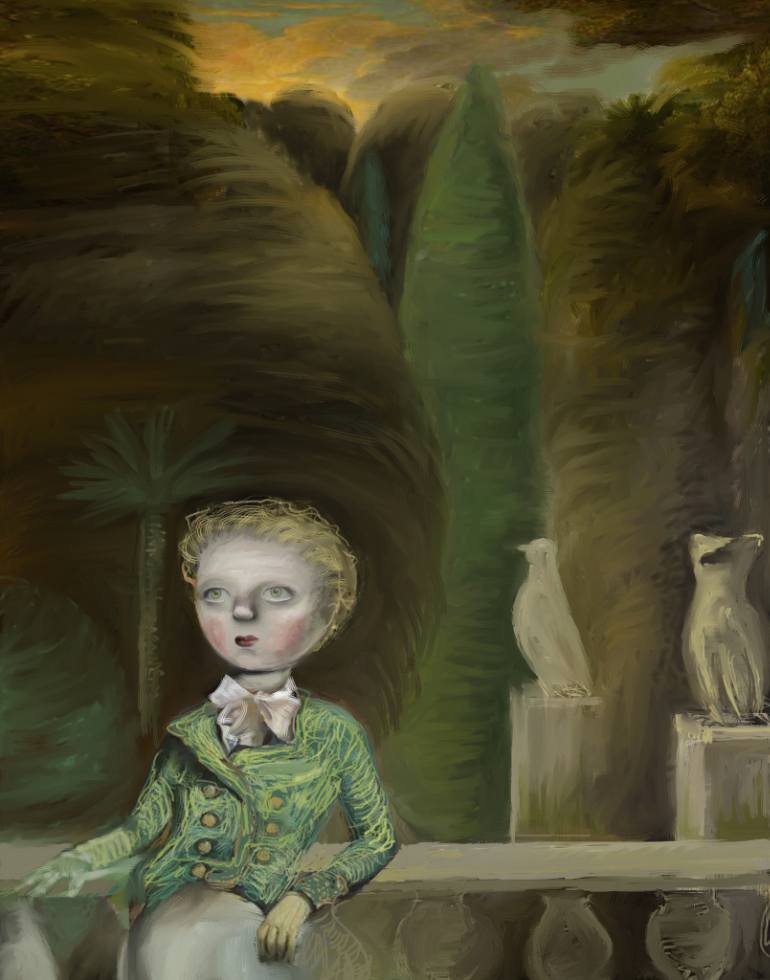 770x980 Saatchi Art Garden Of Strange Birds Painting By Catherine Denvir - Strange Painting