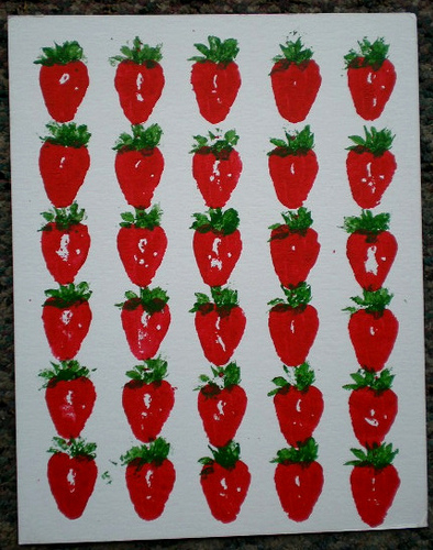 394x500 Strawberry Fields Forever A Painting Done On Cardboard. - Strawberry Fields Painting