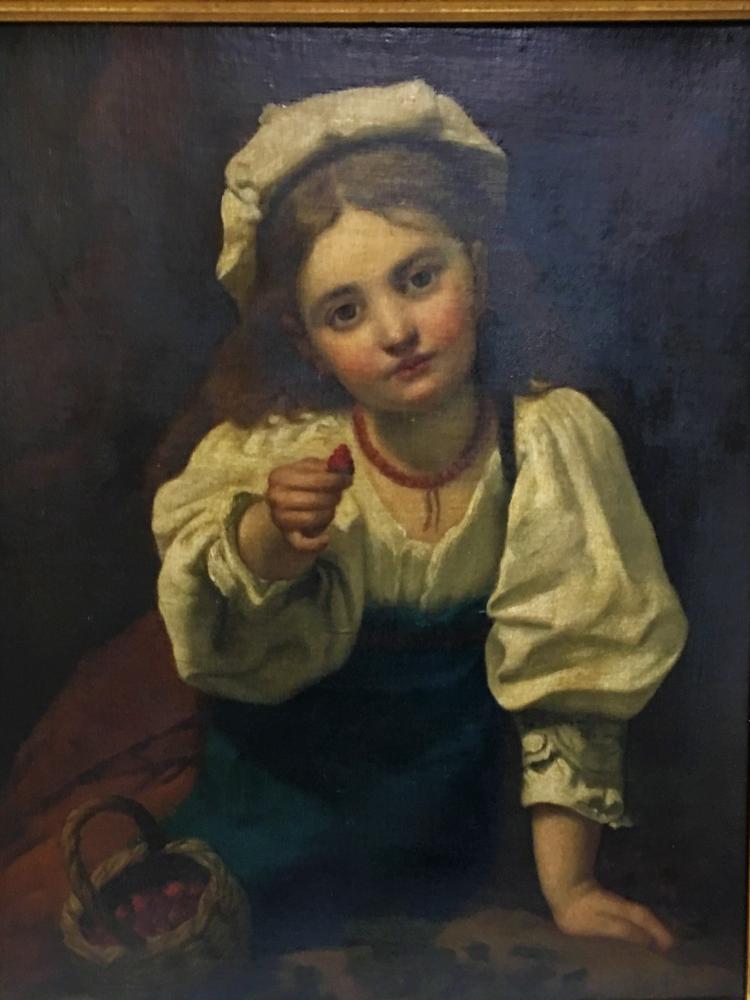 750x1000 Pierre Louis Joseph De Coninck Oil On Canvas Painting. Straw - Strawberry Girl Painting