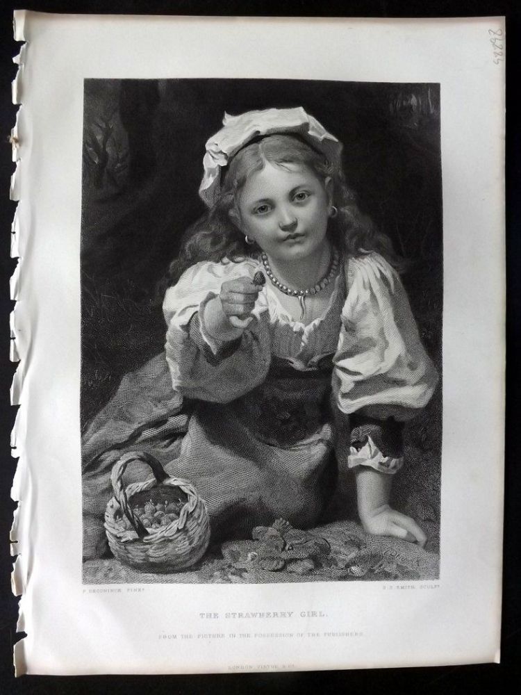 750x1000 After Deconinck 1875 Art Journal Print. The Strawberry Girl. Children - Strawberry Girl Painting