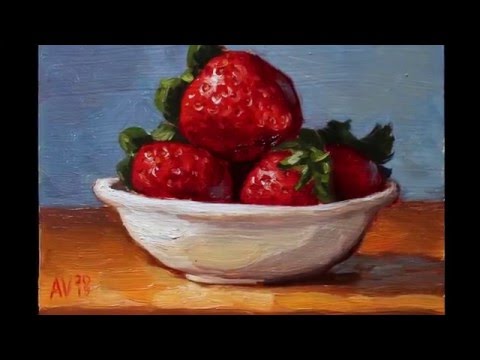 480x360 How To Paint Strawberries Time Lapse Demonstration - Strawberry Painting
