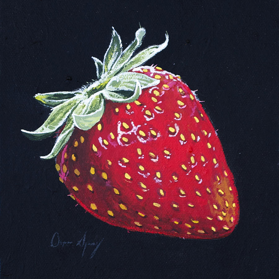 900x900 Strawberry Painting By Aaron Spong - Strawberry Painting