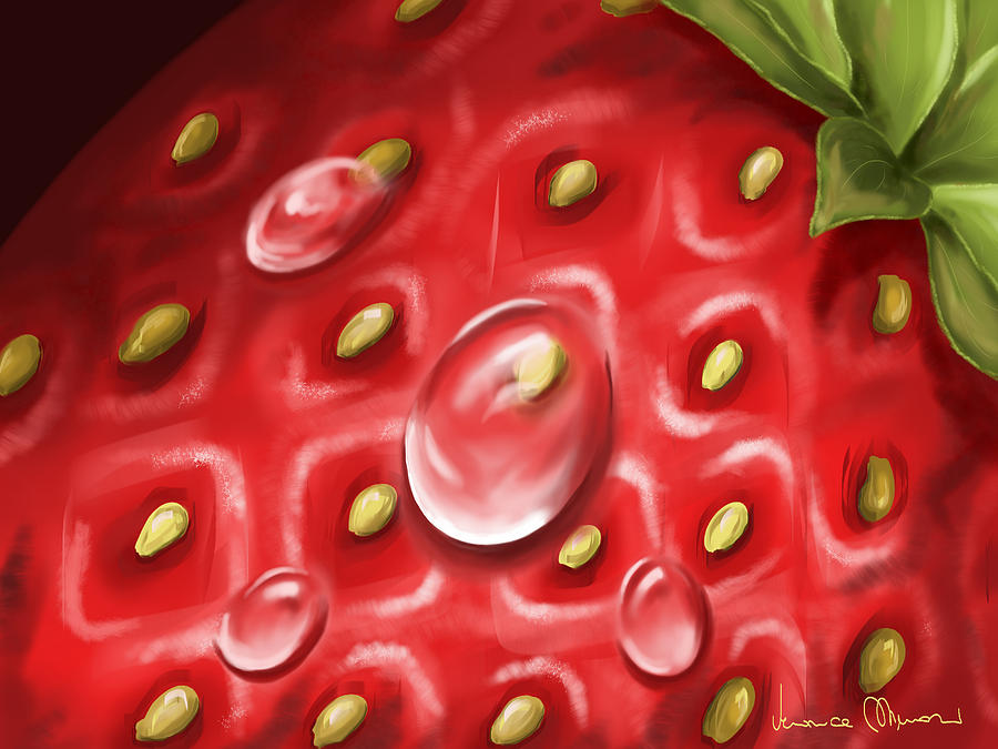 900x675 Strawberry Painting By Veronica Minozzi - Strawberry Painting