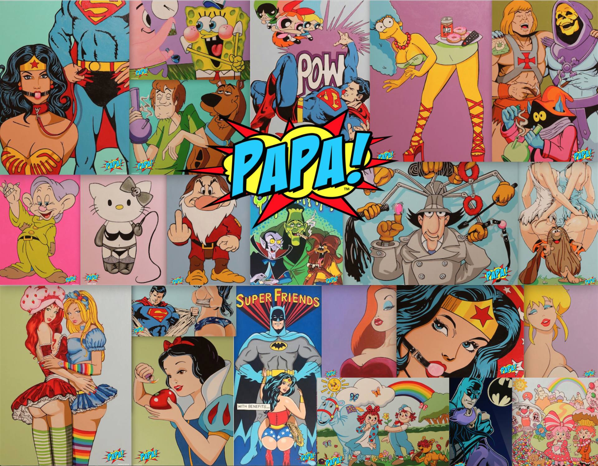 1920x1496 Saatchi Art Rainbow Brite Amp Strawberry Shortcake Pop Art By Papa - Strawberry Shortcake Painting