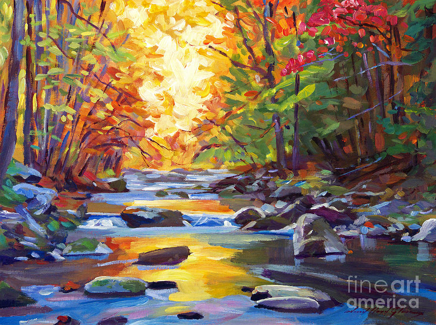 900x672 Quiet Stream Painting By David Lloyd Glover - Stream Painting