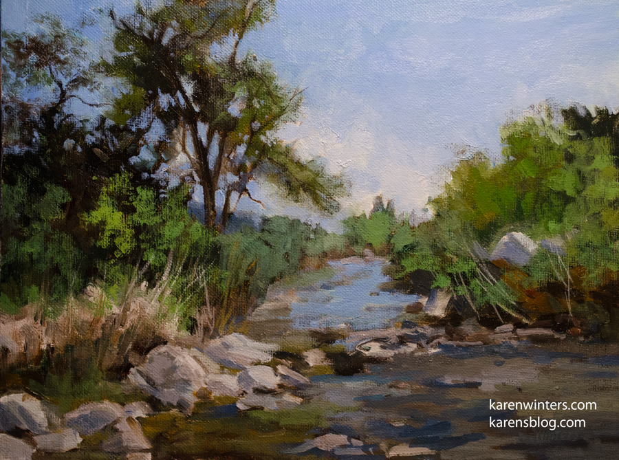 900x669 Eaton Canyon Stream California Landscape Oil Painting - Stream Painting