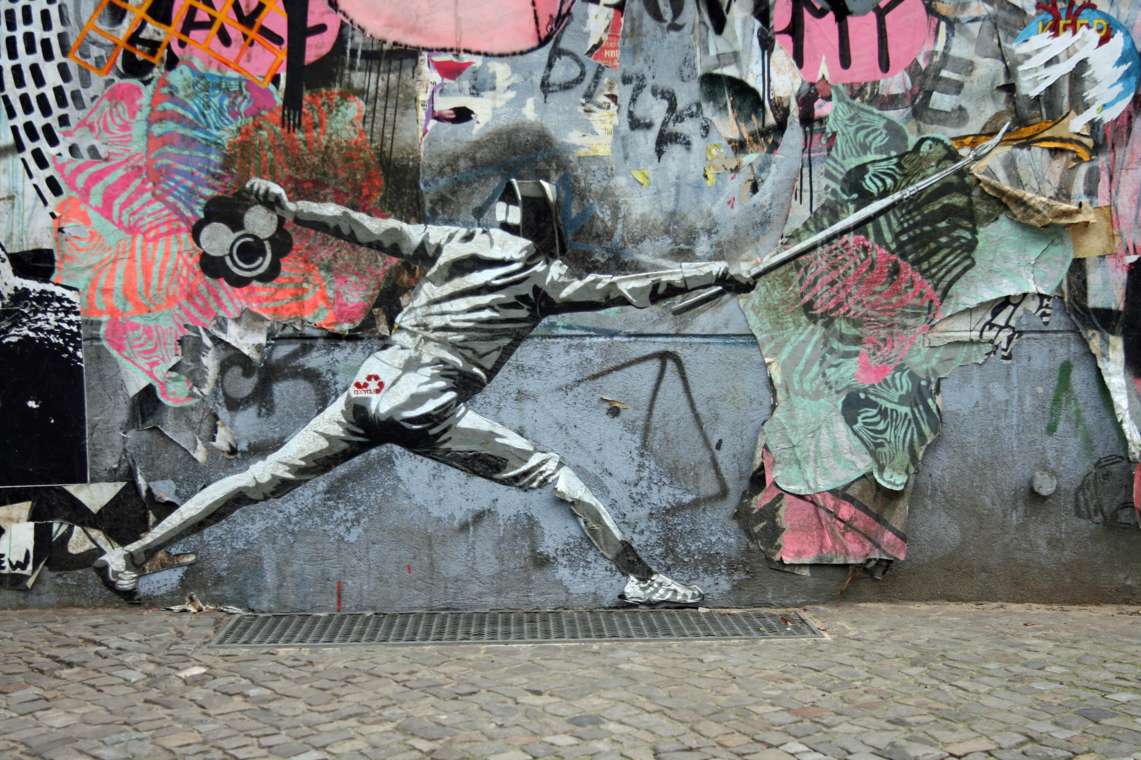 3888x2592 Fence Painting - Street Art Painting