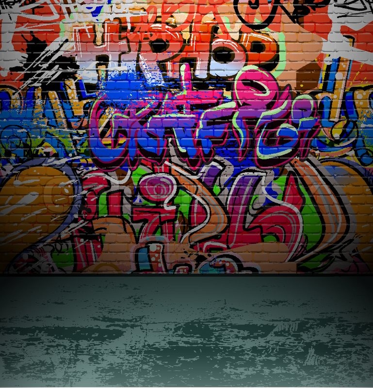 769x800 Graffiti Wall Urban Street Art Painting Stock Vector Colourbox - Street Art Painting