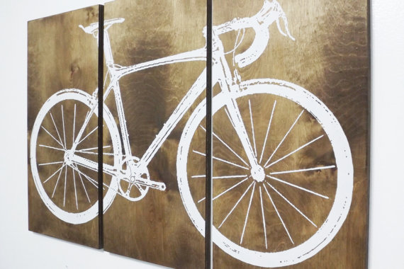 570x380 Road Bike Street Bike Wall Art Bicycle Screen Print - Street Bike Painting