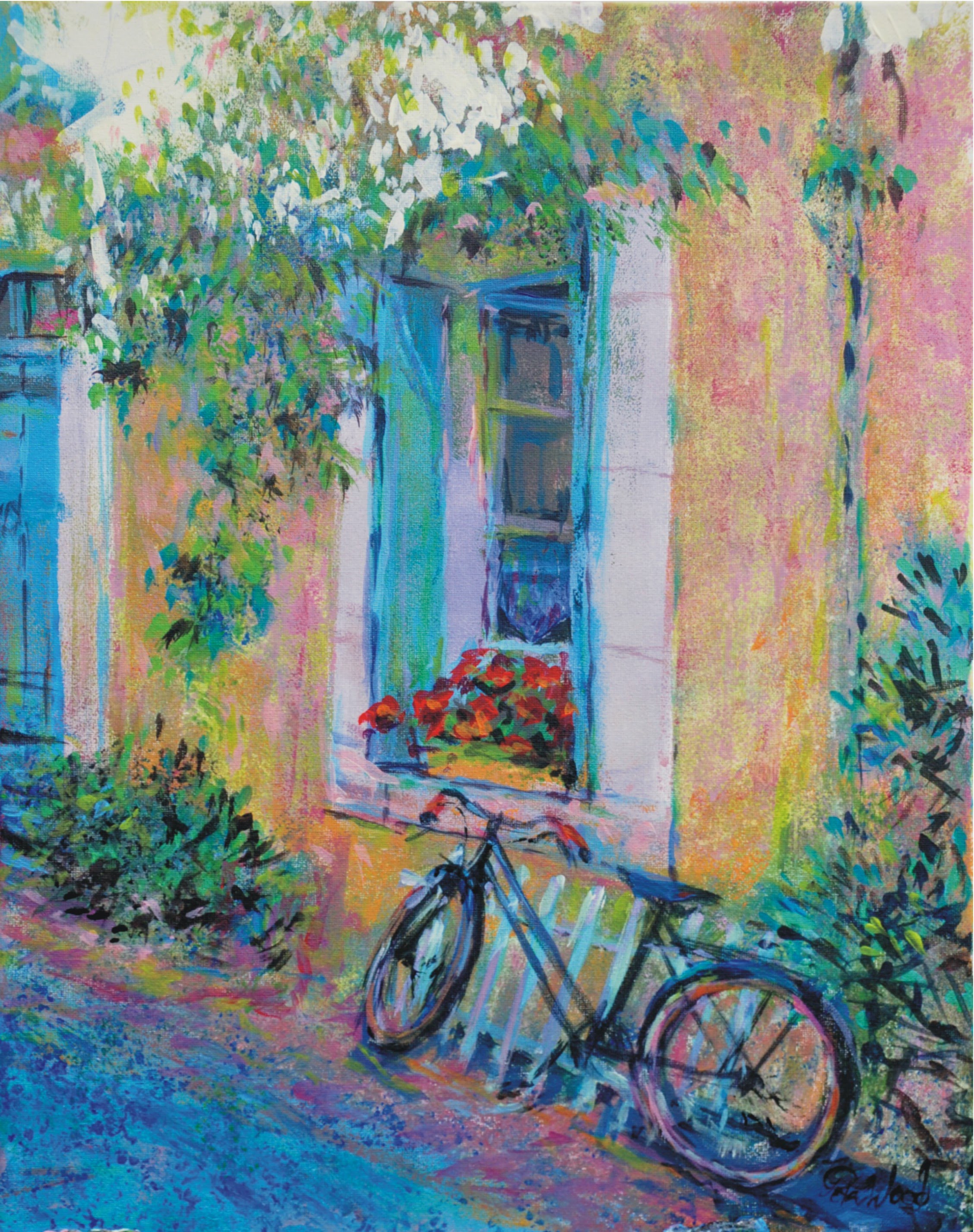 2256x2854 Secrets 4. Old Bike In A French Street - Street Bike Painting