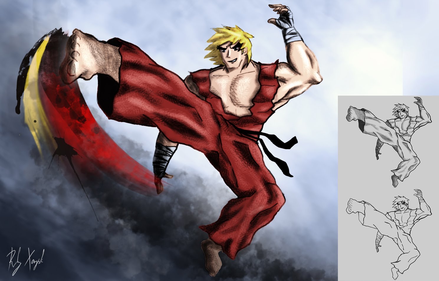 1489x955 Digital Painting - Street Fighter Painting