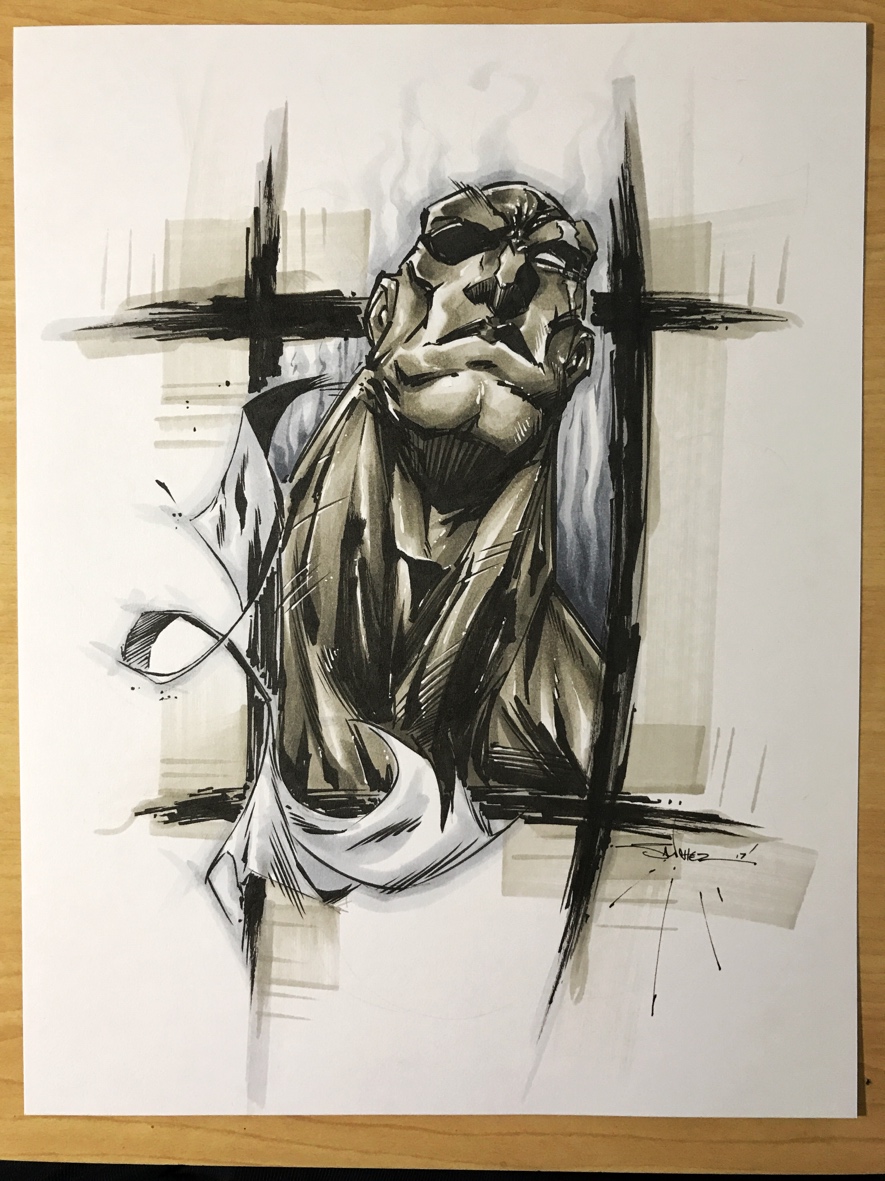 885x1181 Original Art Street Fighter Sagat Copic Colored The Sketch Art - Street Fighter Painting