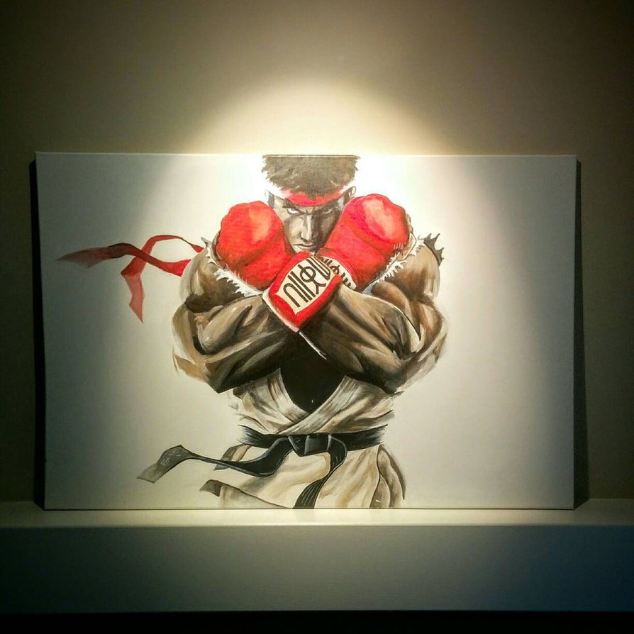 894x894 Ryu Painting, Street Fighter By Sawyerpayne - Street Fighter Painting