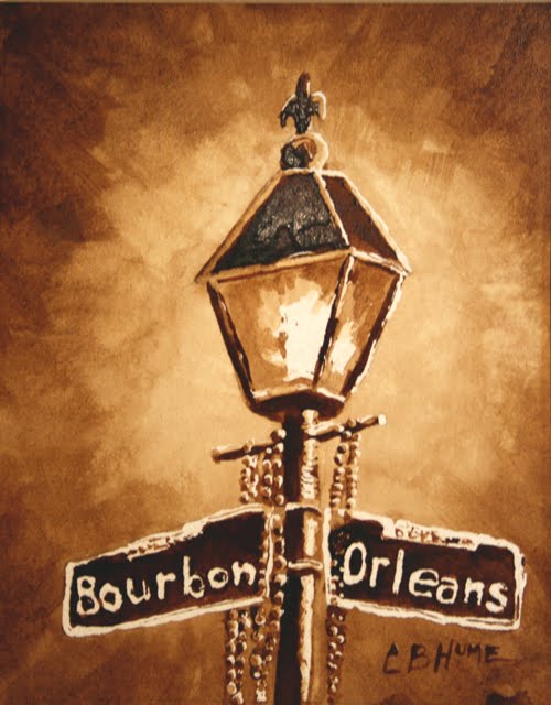 500x640 Louisiana Coffee Painting (Street Lamp - Street Lamp Painting