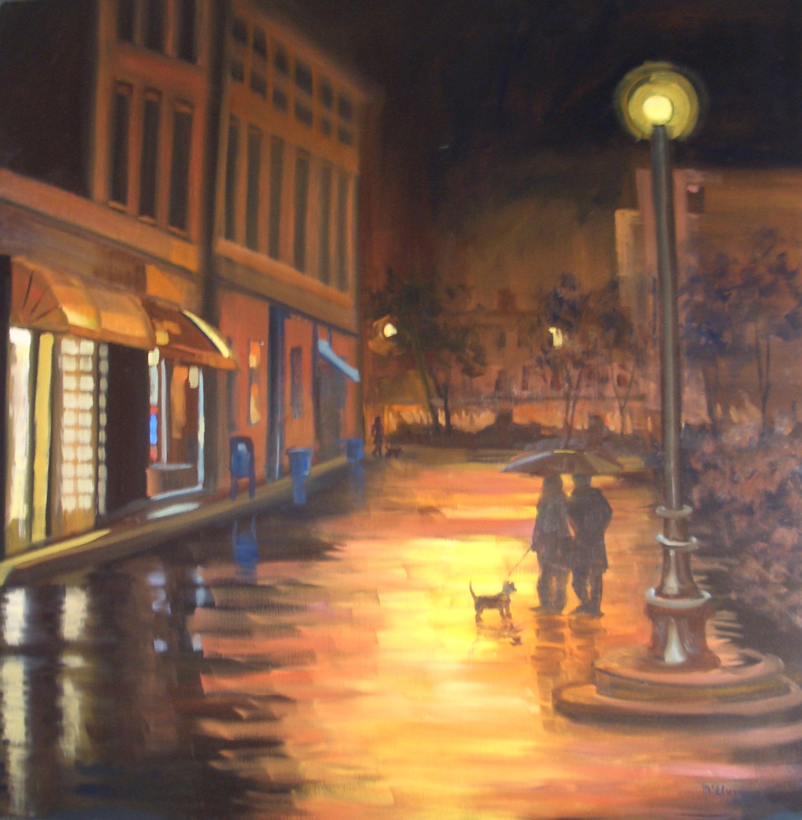 1627x1663 Paintings For Sale Under The Street Lamp Artsyhome - Street Lamp Painting