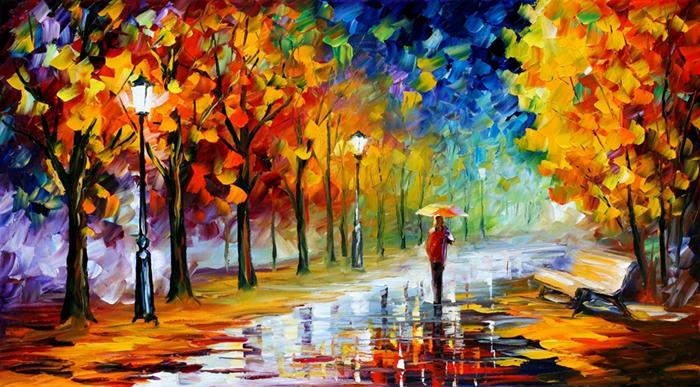 700x387 2018 Unframed Canvas Prints Russian Federation Color Oil Painting - Street Lamp Painting
