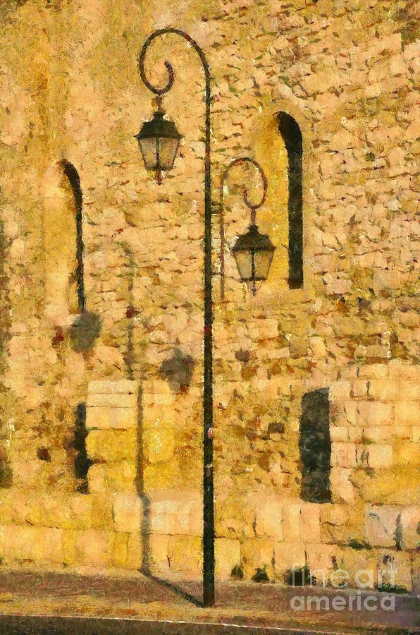 596x900 Painting Of Street Light Painting By George Atsametakis - Street Light Painting