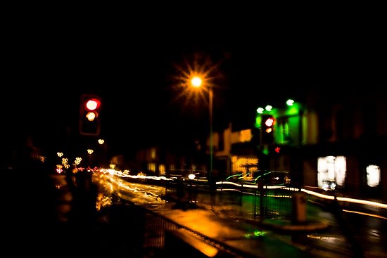 550x367 Street Crossing Light Painting Photographic Prints By - Street Light Painting