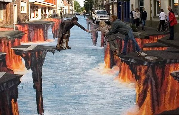 600x387 3d Street Painting By Rapheal - Street Painting