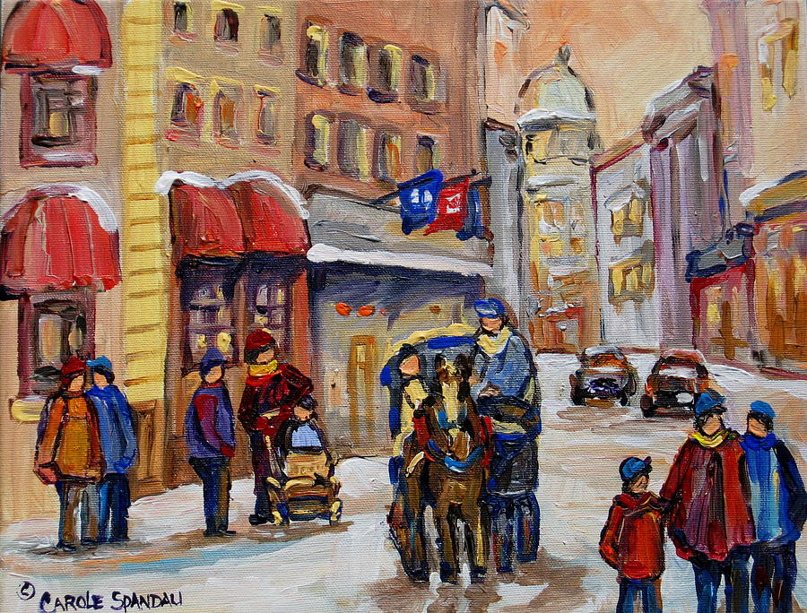 900x684 Old Montreal Street Scene Paintings Painting By Carole Spandau - Street Scene Painting