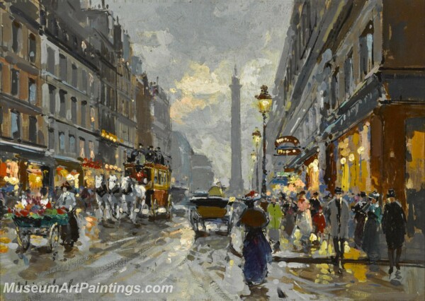 600x426 Paris Street Scene Paintings Pmp115 - Street Scene Painting
