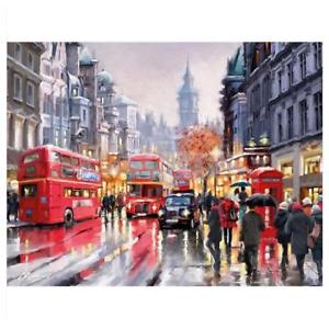 300x300 Unframed Acrylic Painting By Number Kit Canvas London Street Scene - Street Scene Painting