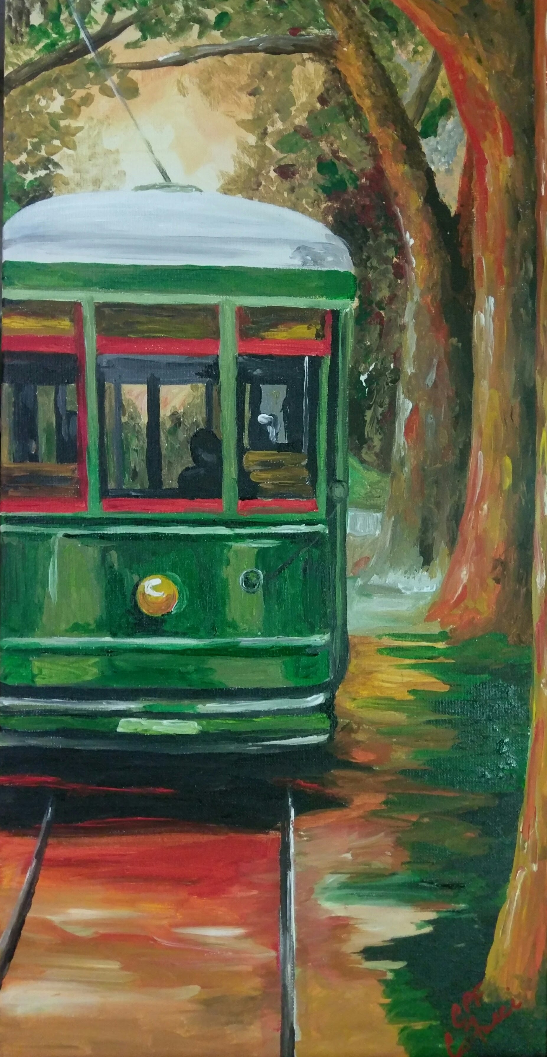 1853x3578 New Orleans Streetcar C. P. F. Paintings - Streetcar New Orleans Painting