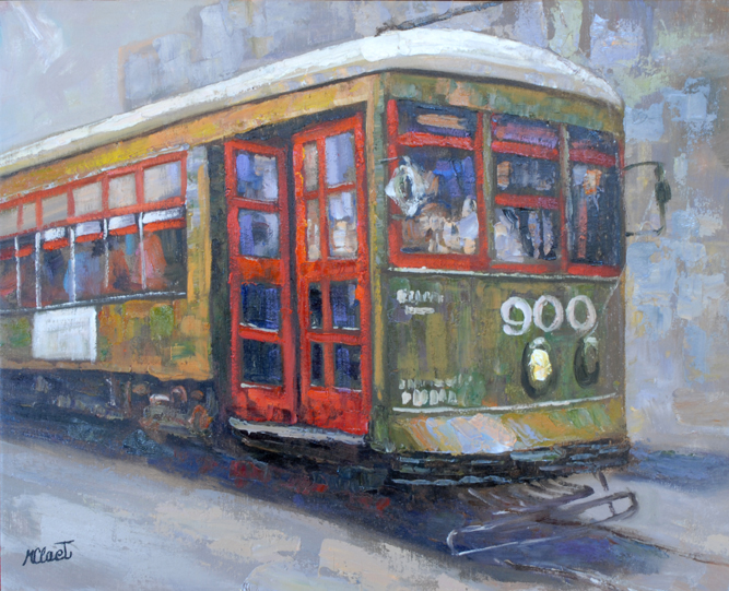 667x541 Original Art - Streetcar New Orleans Painting