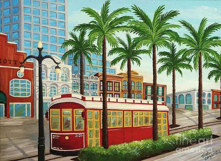 900x657 Canal Street Car Line I I Painting By Valerie Carpenter - Streetcar New Orleans Painting