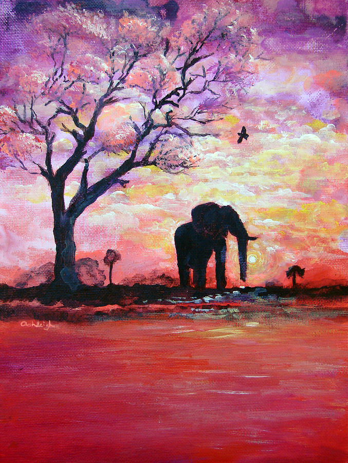 677x900 Original Acrylic Elephant Painting Gentle Strength From Within - Strength Painting