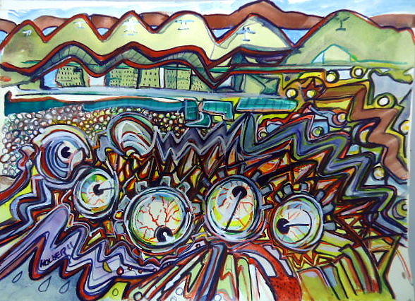 588x426 Siesmic Stress Painting By Steven Holder - Stress Painting