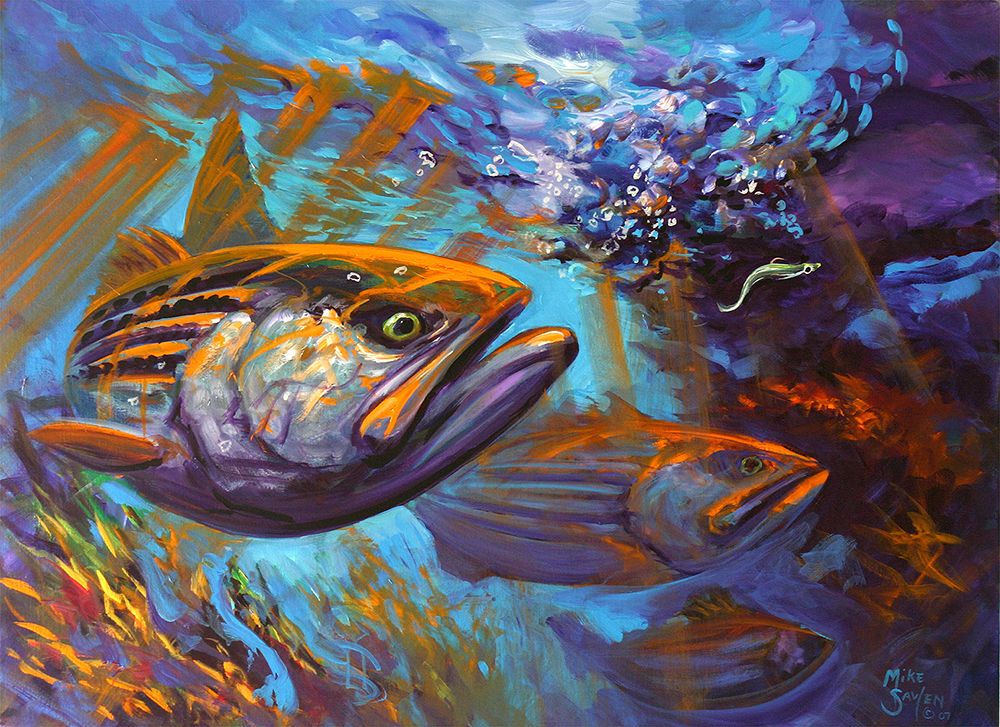 Striped Bass Painting at PaintingValley.com | Explore collection of