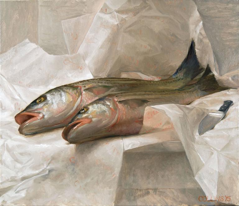 768x661 Jacob Collins - Striped Bass Painting