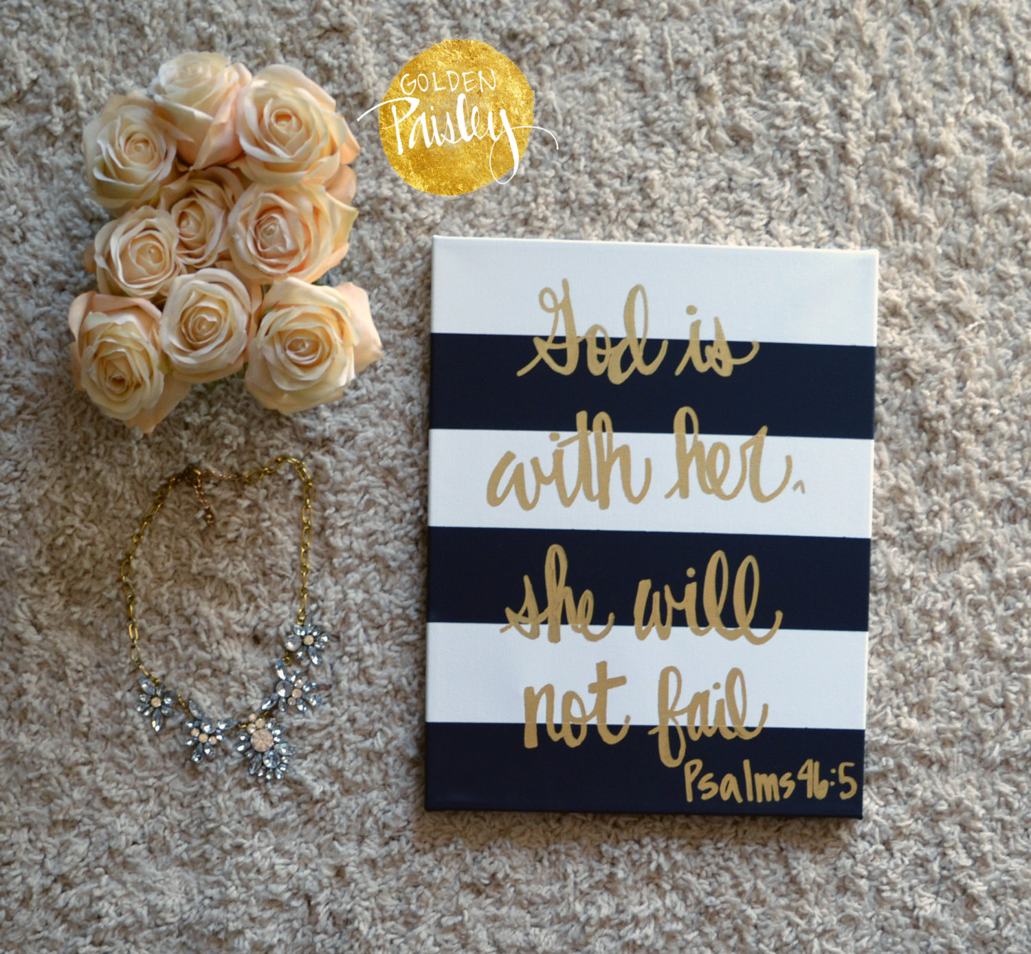 1500x1388 Striped Bible Verse Canvas Quote Art Wall Hanging Sign Black - Striped Canvas Painting