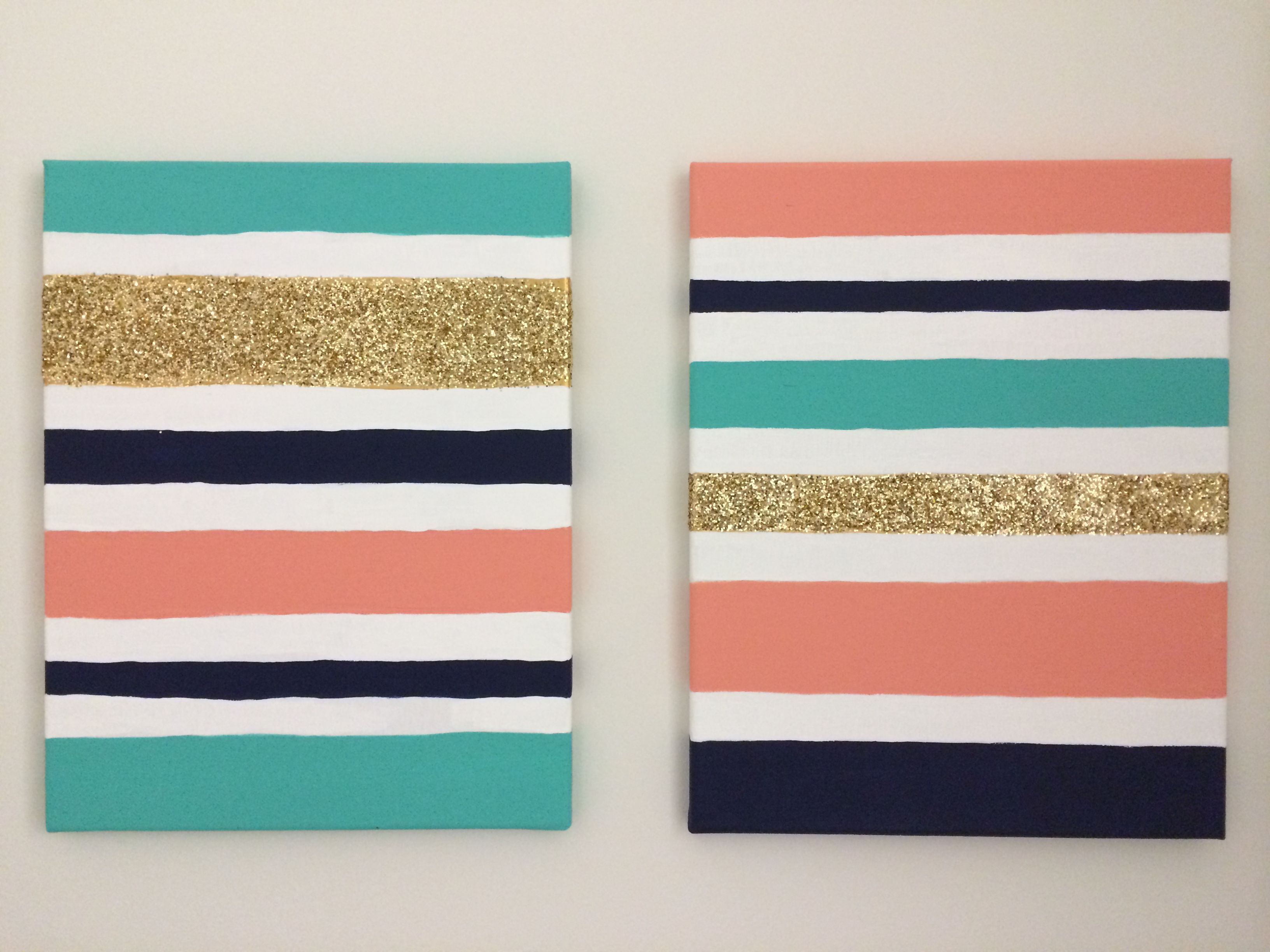 3264x2448 This But With Grey And Silver Would Super Cute. Like The Coral - Striped Canvas Painting