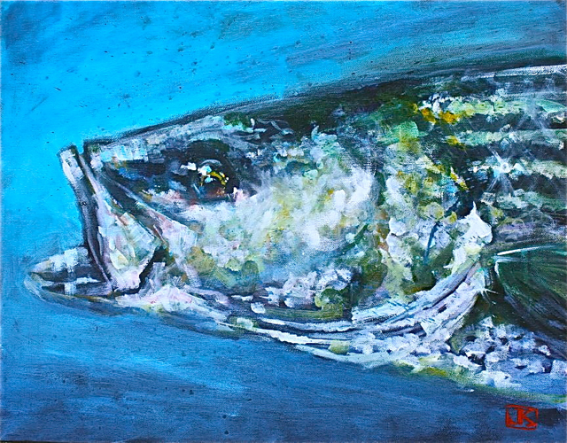 640x500 Fish Paintings The Limp Cobra - Striper Painting